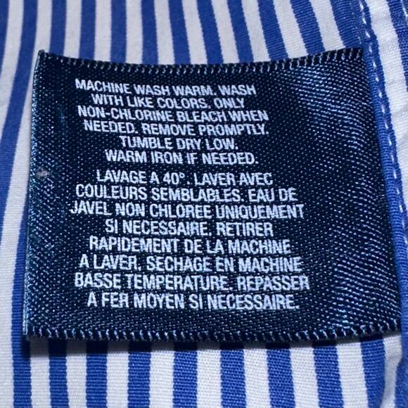 Ralph Lauren Boys Navy Striped Button Down Long Sleeve Blake Shirt Size 2/2T - Picture 5 of 12